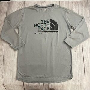 THE NORTH FACE Men's Gray Active Fit Half Dome Long Sleeve T-Shirt Size Large